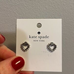 Kate Spade Silver Heart Stud Earrings